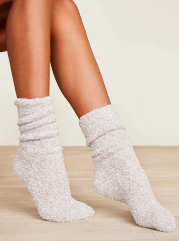 Cozy Chic Women's Heathered Sock [Stone-White-B614]