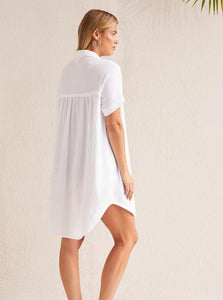 Dolman SS Shirt Dress [White-1656O]