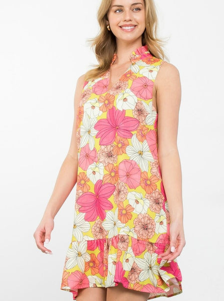 Floral Pattern Sleeveless Dress [Y-JH2010-11]