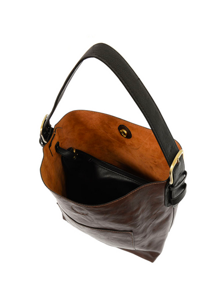 Hobo Black Handle Handbag [Dark Oat-L8008]