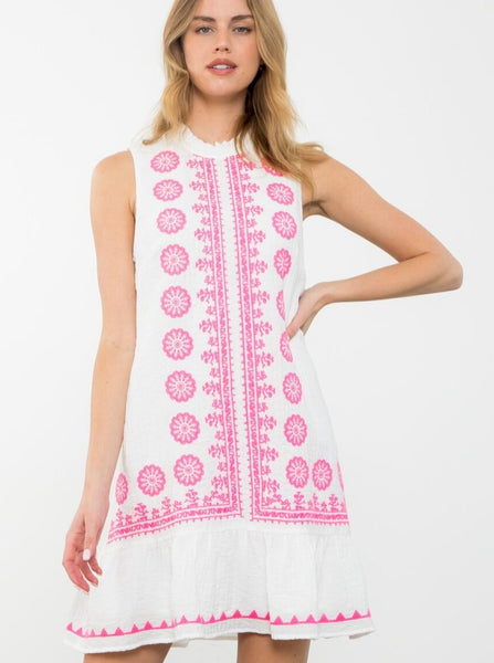 Sleeveless Embroidered Dress [WH-JH2010-7]