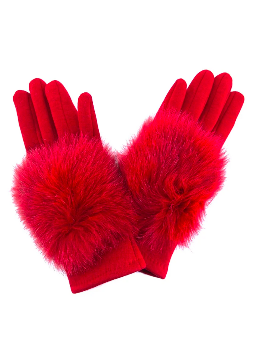 Woven Gloves [Red-GLMK61] M/L Ooh La La Boutique Minnesota