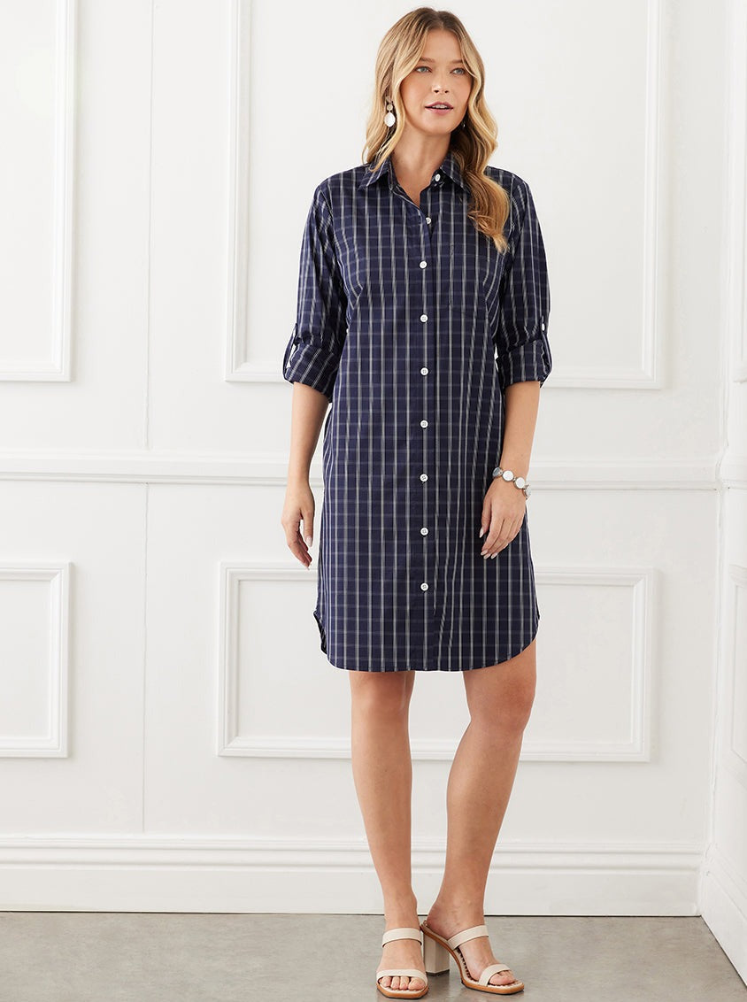 Check Shirt Dress [CHK-2L50008] Ooh La La Boutique Minnesota