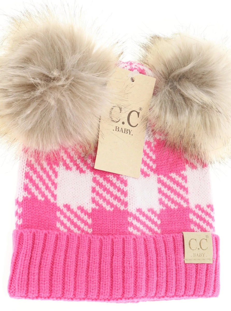 C.C Buffalo Check Beanie with Pom Hat main image 0