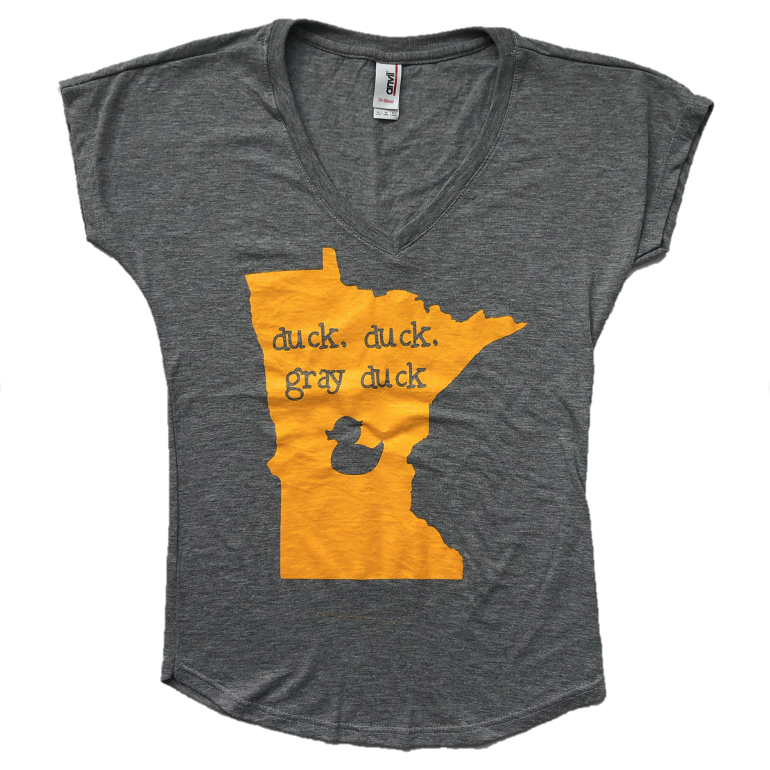 Duck duck gray duck v-neck t-shirt MN tee with Free Shipping