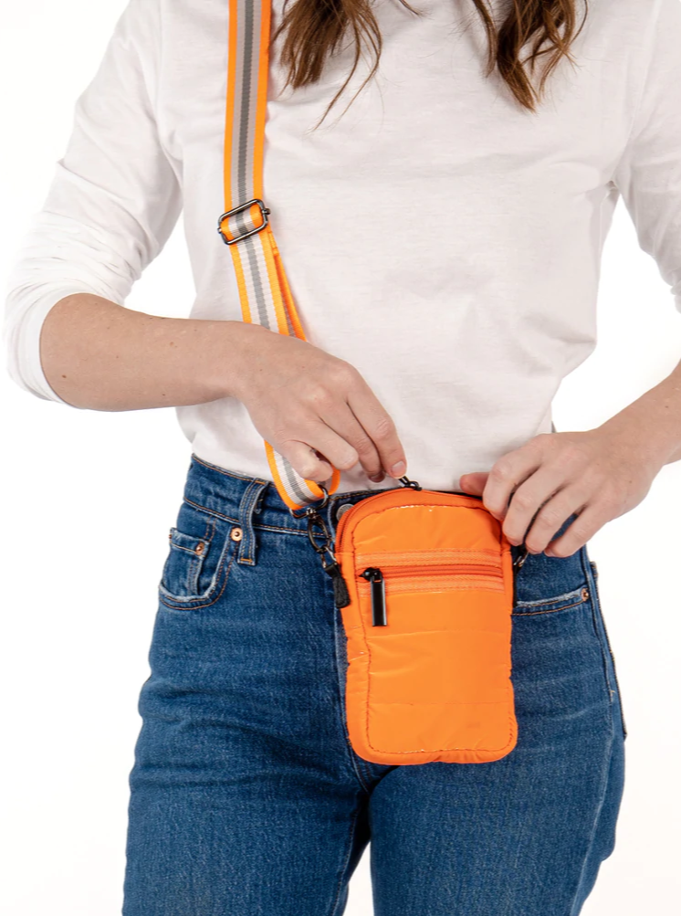 Haute Shore  Orange Quilted Puffer Bucket Bag - Lindsey Crush