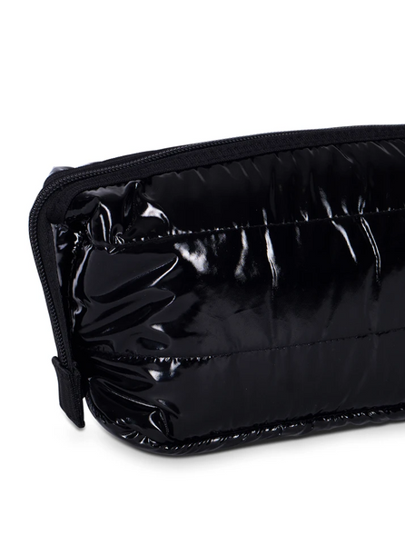 Haute shore erin cosmetic bag in noir black coated puffer