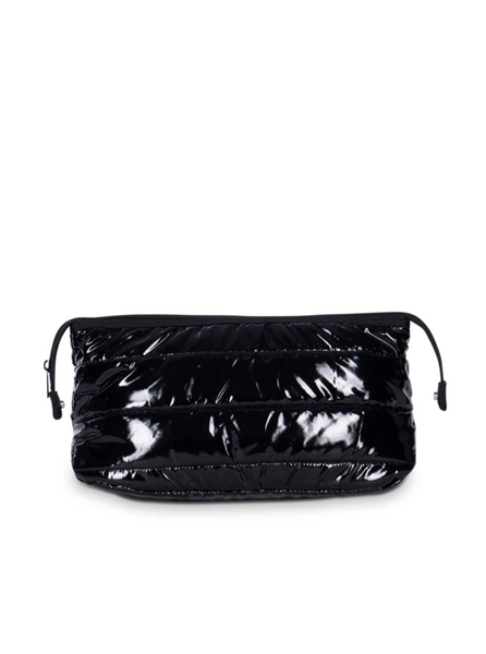 Haute shore erin cosmetic bag in noir black coated puffer