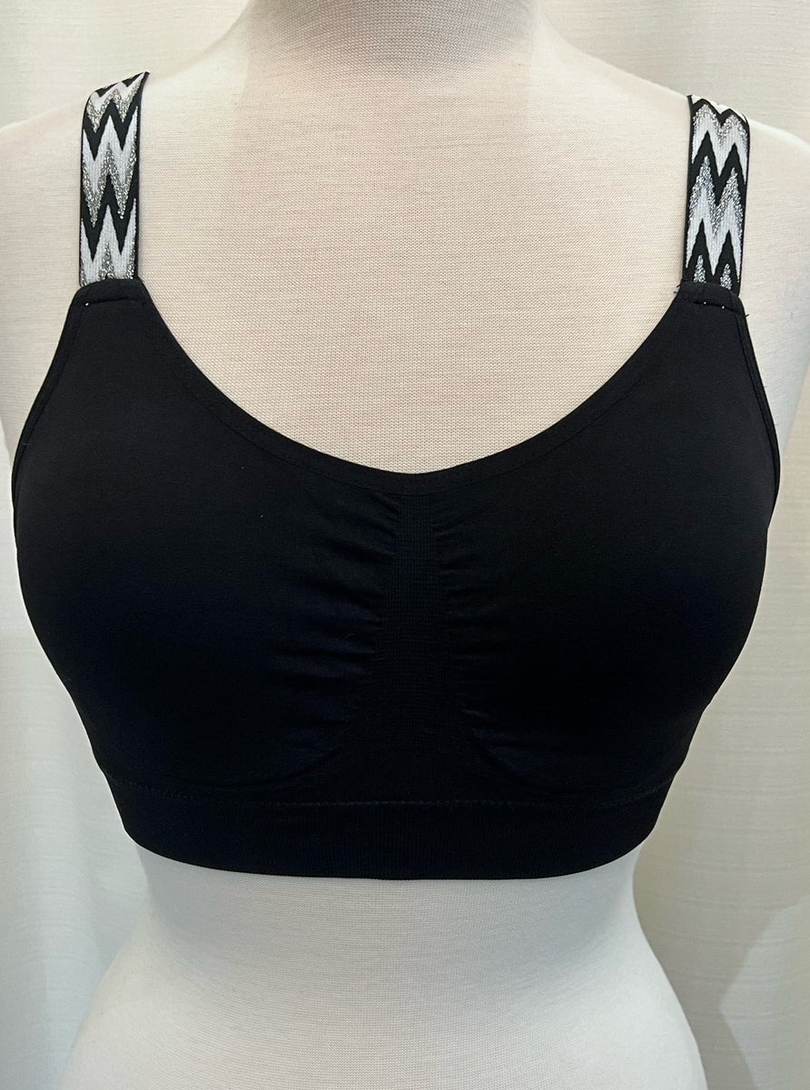 StrapIT Bra Metallic Chevron On Black Ooh La La Boutique Minnesota