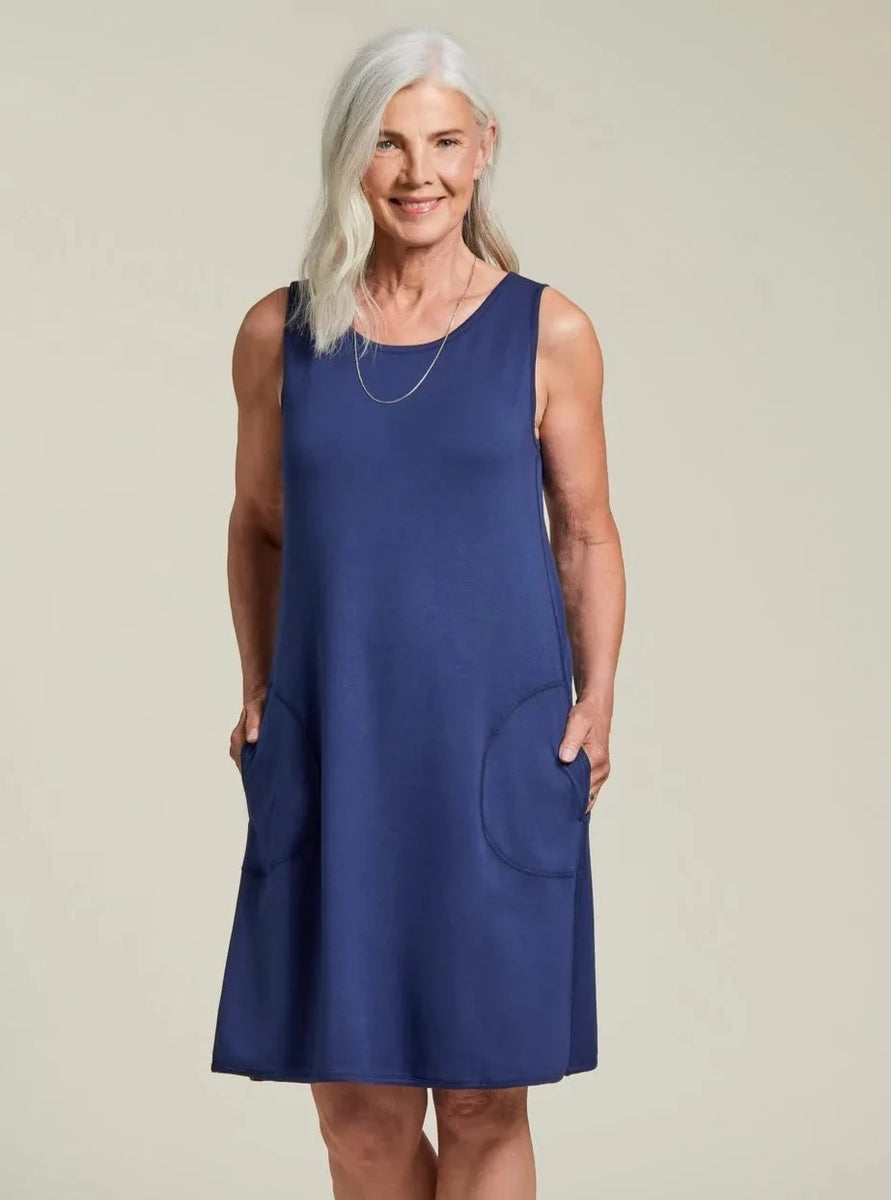 Reversible A-Line Dress With Pockets [Poolside-6895O] Ooh La La MN