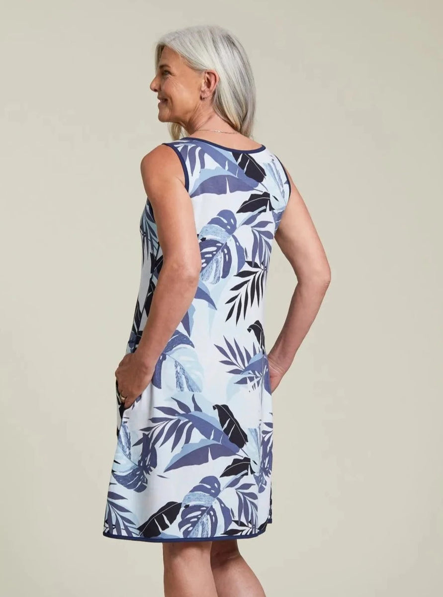 navy blue dress for baby girl Reversible A-Line Dress With Pockets [Poolside-6895O] Ooh La La MN
