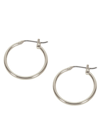 Silver Classic Small Hoop Earring [144ES]