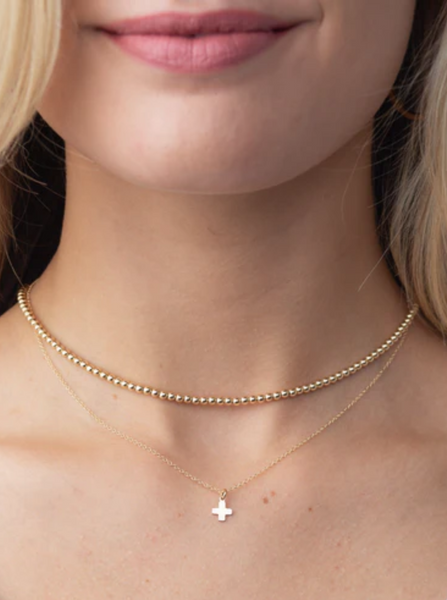 15" Choker Classic Gold 3MM Bead [N15CLG3]