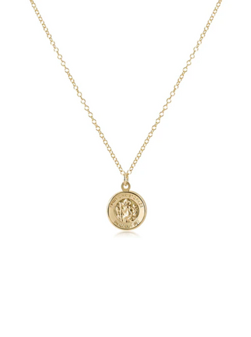 16" Necklace Gold PROTECTION Gold Disc [N16GPROTGD]