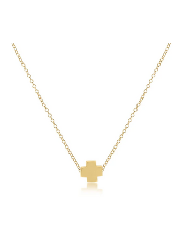 16" Necklace Gold Signature Cross [Gold-N16GSCGLD]