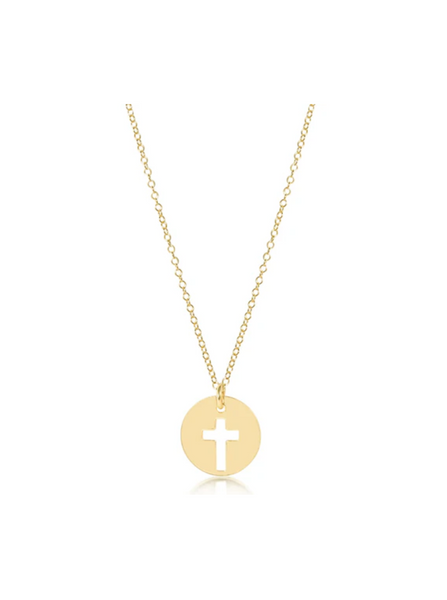 16" Necklace Gold Blessed Gold Disc [N16GBLEGD]