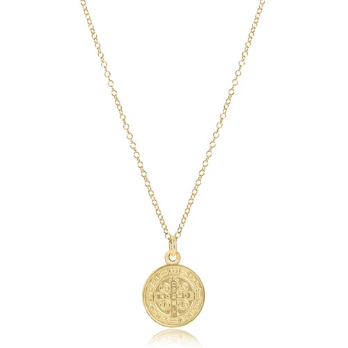 16" Necklace Gold Blessing Gold Disc [Gold-N16GBLSGD]