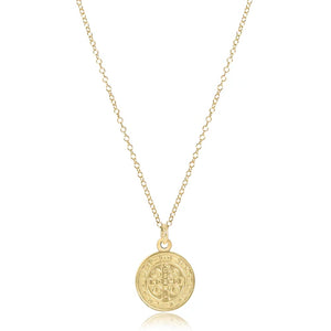 16" Necklace Gold Blessing Gold Disc [Gold-N16GBLSGD]