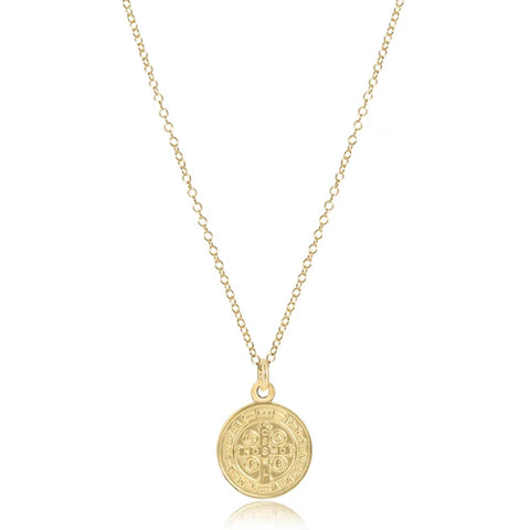 16" Necklace Gold Blessing Gold Disc [Gold-N16GBLSGD]