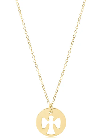 16" Necklace Gold Guardian Angel [N16GGAGD]