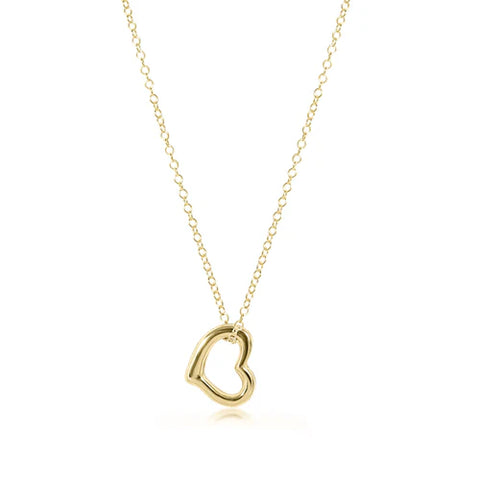 16" Necklace Gold Love Gold Charm [N16GLOVG]