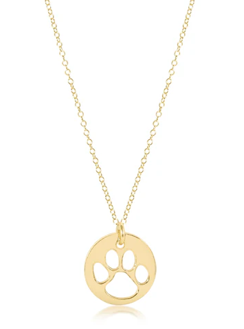 16" Necklace Gold Paw Print [N16GPPGD]