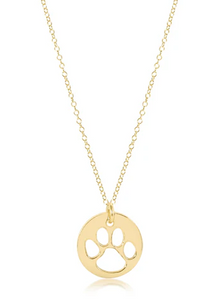 16" Necklace Gold Paw Print [N16GPPGD]