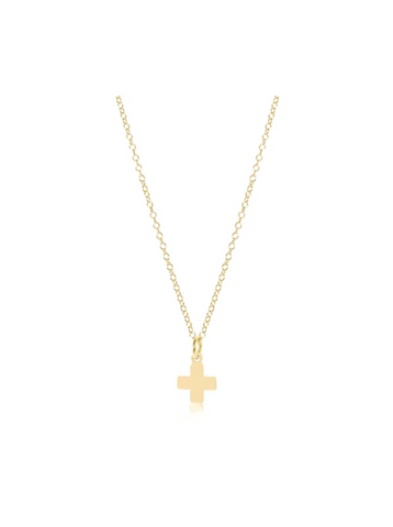 16" Necklace Gold Signature Cross Gold Charm [N16GSCG]