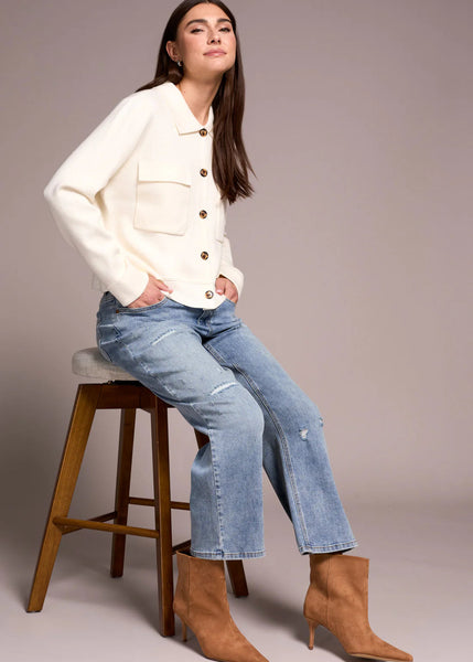 Long Sleeve Sweater Cardigan [Moonstone-1930O]