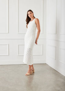 Crochet Midi Dress[Off White-1L70246]