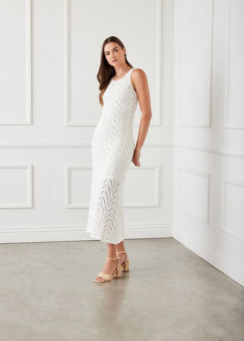 Crochet Midi Dress[Off White-1L70246]
