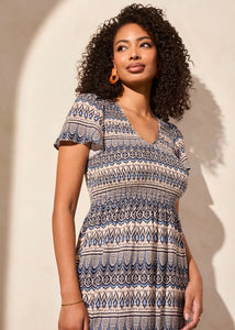 Lined Ruched Maxi Dress [Scuba Blue-2226O]