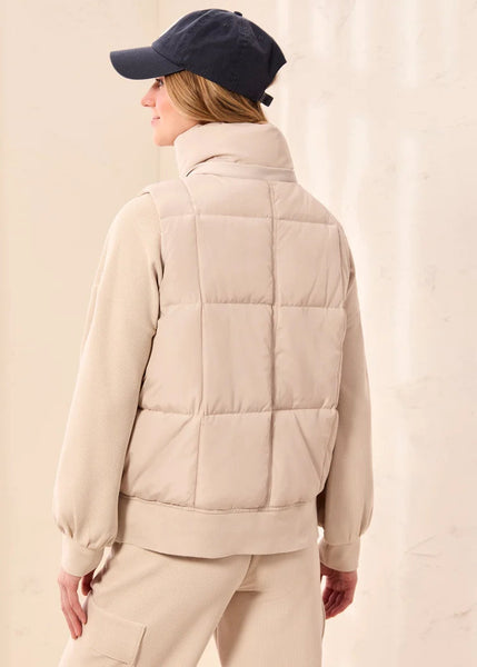 Quilted Vest Removable Hood [Sand Dune-2247O]
