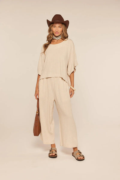 LINEN JUSTYNE PANT [Khaki-L10741]