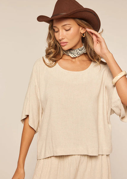 Linen Kim Top [Khaki-L43555]