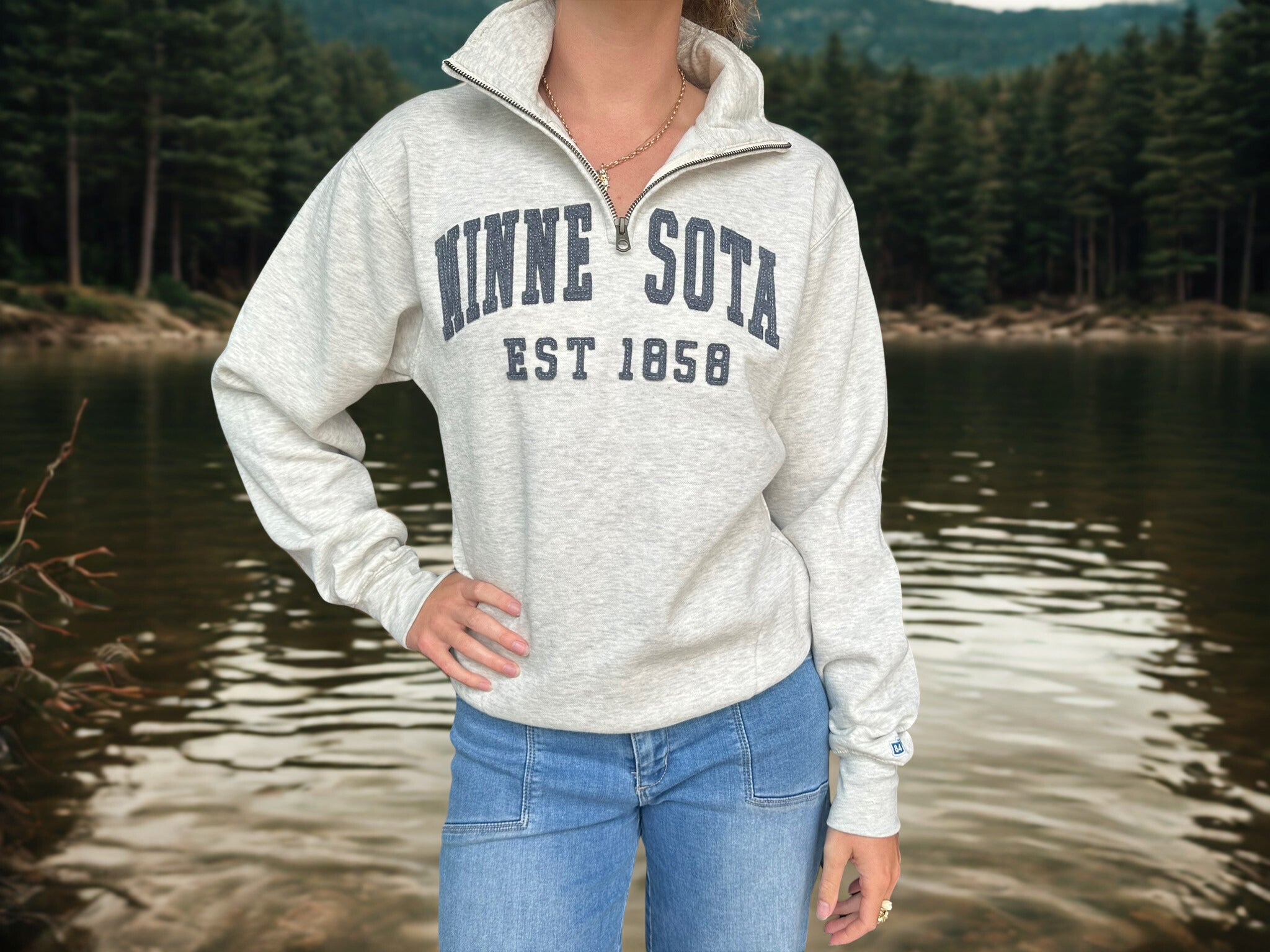 Minnesota 3/4 ZIp Sweatshirt [Oatmeal]