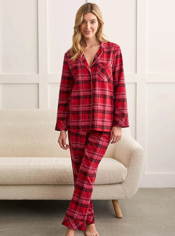 2 PCS Pajama Set [Lipstick Red-5329O]