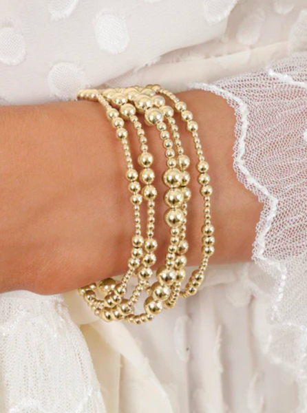 Classic Joy Pattern 5MM Bead Bracelet Gold [BCLJOYPG5]