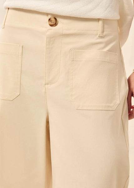 Fly Front Highrise Capri [Canvas-3091O]