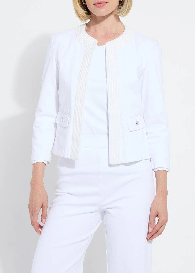 Arbor Embroidered Denim Jacket [White-24-3489-M9]