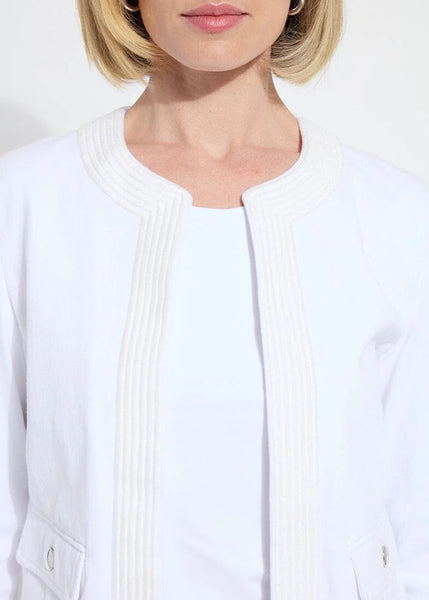 Arbor Embroidered Denim Jacket [White-24-3489-M9]