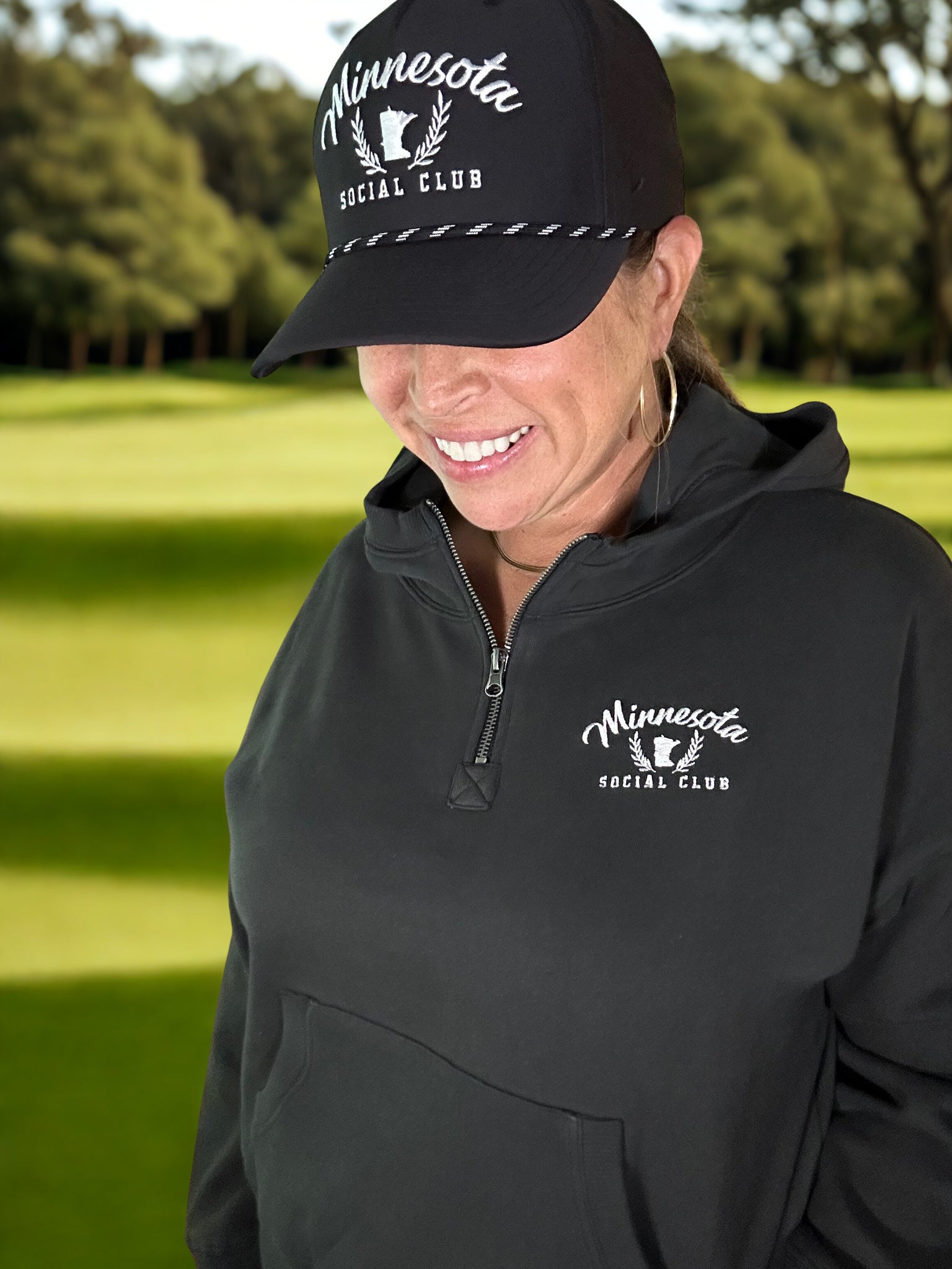 3/4 Zip Minnesota Social Club Sweatshirt [Black]