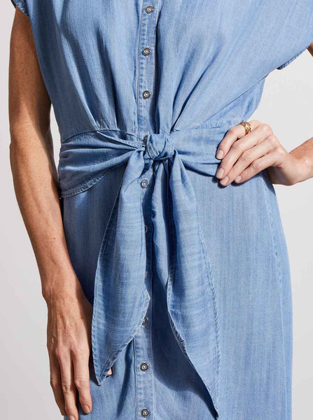 Shirt Dress W Front Wrap [Tide Blue-5417O]