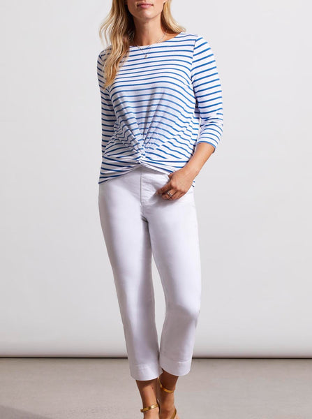 3/4 Sleeve Boatneck Top [Blue Bay-5496O]