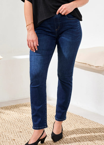 Sophia Curvy Pull On Pants [Dark Night-5891O]