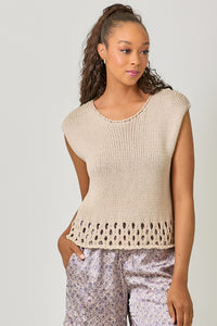 Drop Shoulder Sweater Vest [Sand-60997]