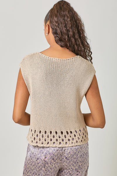 Drop Shoulder Sweater Vest [Sand-60997]