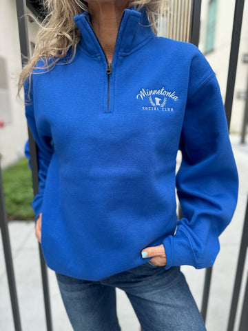 3/4 Zip Minnetonka Social Club Sweatshirt [Royal]