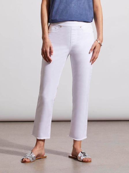 Audrey Pull On Straight Crop Jeans [White-6733O]