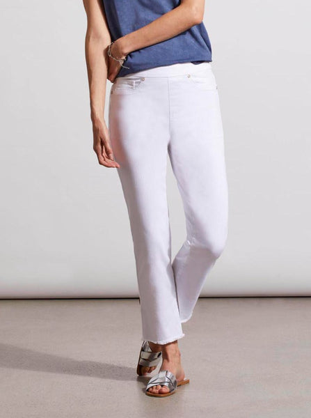 Audrey Pull On Straight Crop Jeans [White-6733O]